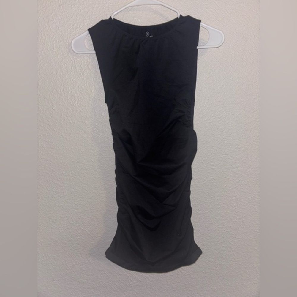 BLANQI Black Sleeveless Ruched Maternity Dress